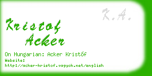 kristof acker business card